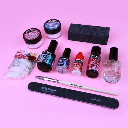 Mia Secret Acrylic Nail Kit/Set for Beginners - Nails Kit with Pink Acrylic Powder and Clear Acrylic Powder with Everything - Starter Kit de Uñas